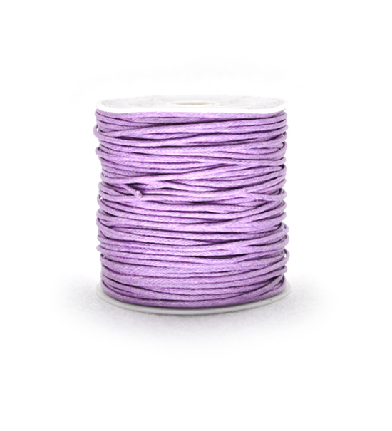 Cotton waxed twine (25 mts) 1 mm - Lilac