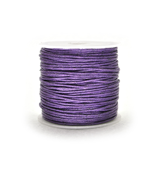 Cotton waxed twine (25 mts) 1 mm - Purple