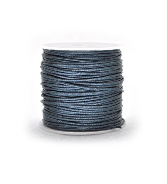 Cotton waxed twine (25 mts) 1 mm - Petroleum blue