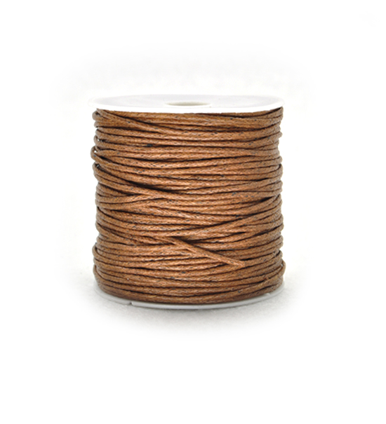 Cotton waxed twine (25 mts) 1 mm - Tobacco