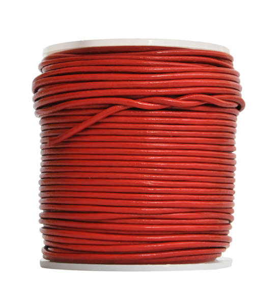 Cordoncito en cuero (5 mt) 1,5 mm - Rojo