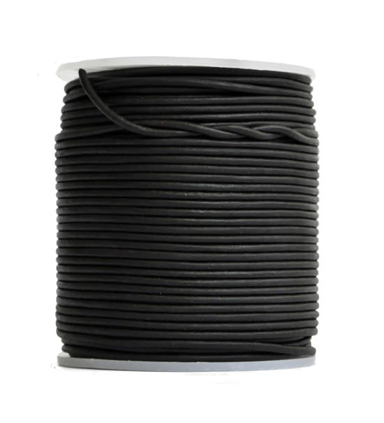 Leather cord (5 mt) 1,5 mm - Opaque black