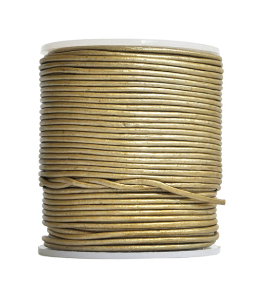 Leather cord (5 mt) 1,5 mm - Champagne metallizzato