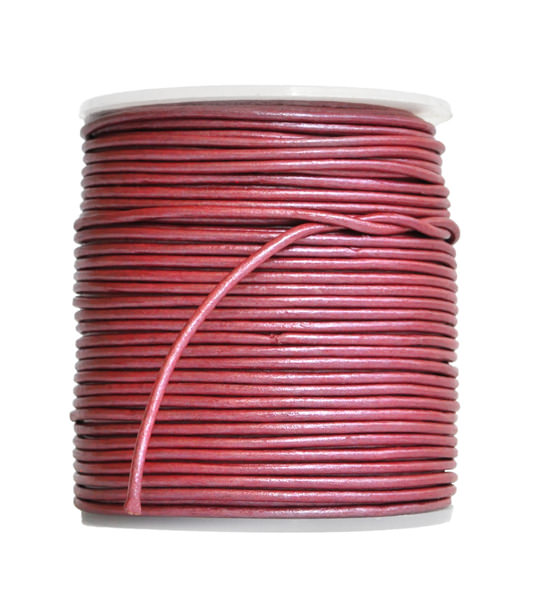Leather cord (5 mt) 1,5 mm - Metallic fuchsia