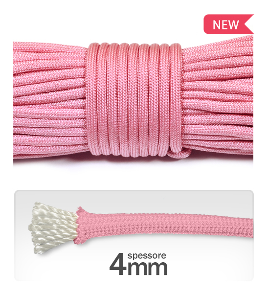 Cord 4 mm "paracord" polyester (3 meters) - Pink