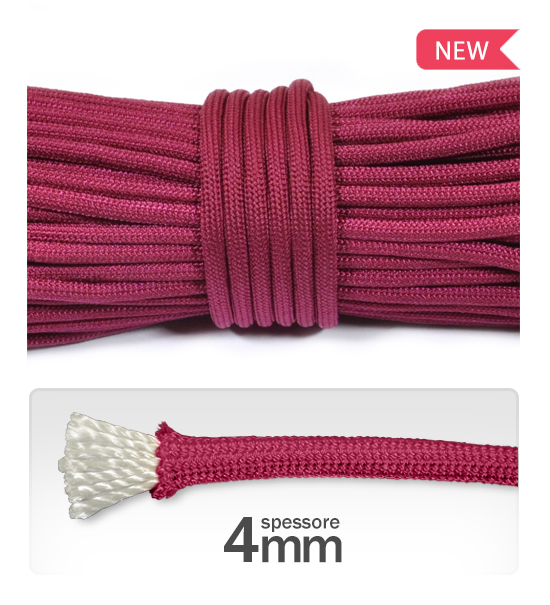 Cord 4 mm "paracord" polyester (3 meters) - Bordeaux