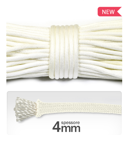 Cord 4 mm "paracord" polyester (3 meters) - White