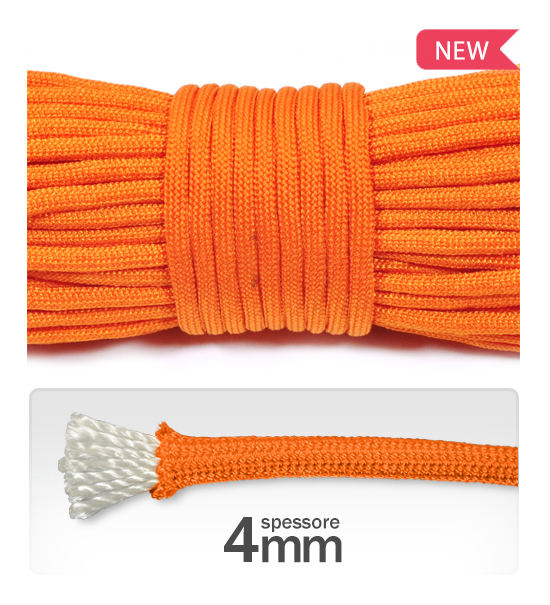 Cable de 4 mm de poliéster "paracord" (3 metros) - Orange