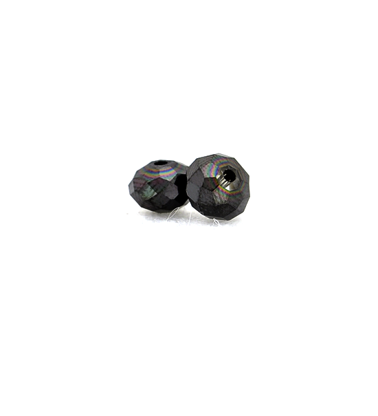 Perla ½cristal tallada - Negro antracita (1 filo)