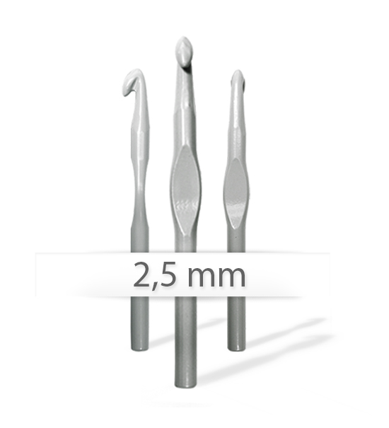 Agujas de ganchillo en aluminio (1 pieza) - 2.5 mm