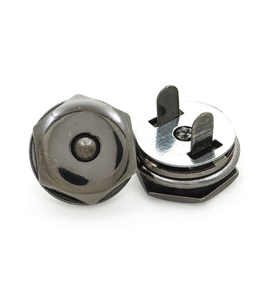 1 pz. Botón magnético decorativo "hexágono" 18 mm - Gris plomo