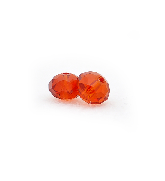 Perla ½cristal tallada - Rojo fuerte (1 filo)