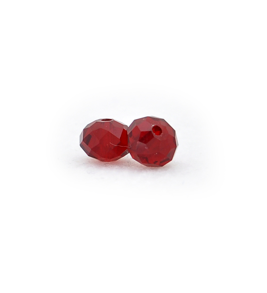 Faced ½crystal bead - Deep red (1 thread)