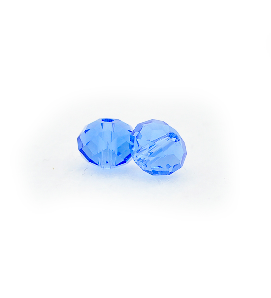 Faced ½ crystal bead - Sky blue (1 thread)