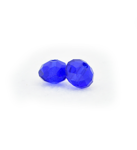 Perla ½ cristal tallada - Azul (1 filo)