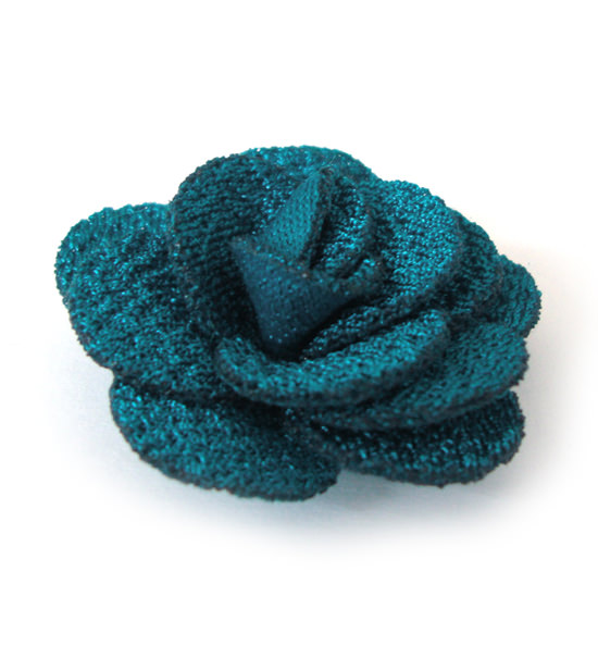 fiorellino 14 petali tessuto lucido mm.30 - col. Blu smeraldo - Clicca l'immagine per chiudere