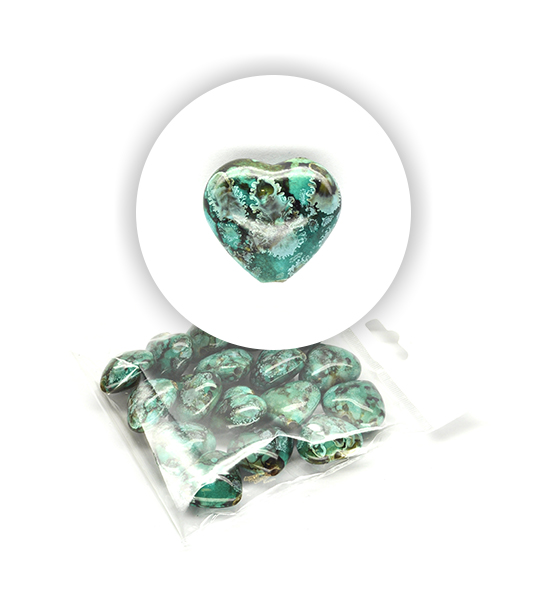 Perle cuore marmorizzate (50 g) 26x29 mm - Verde - Clicca l'immagine per chiudere