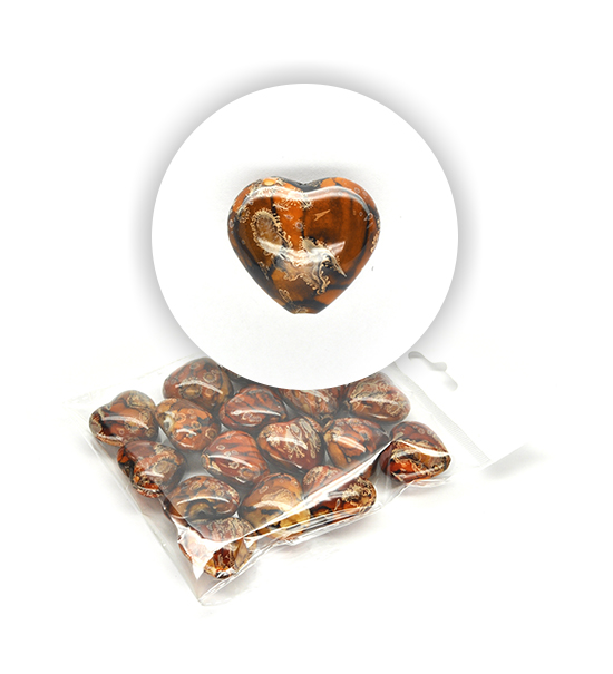 Perle cuore marmorizzate (50 g) 26x29 mm - Arancio