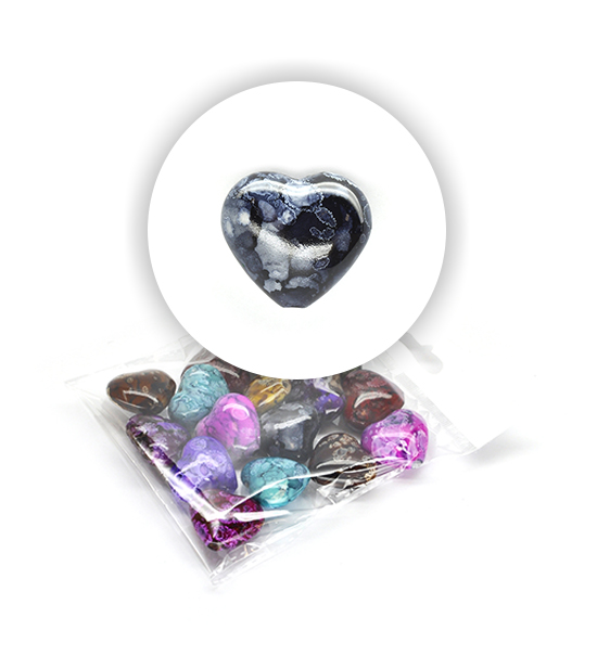 Perle cuore marmorizzate (50 g) 26x29 mm - Multicolor - Clicca l'immagine per chiudere