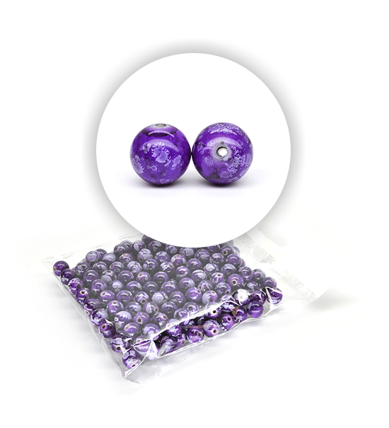 Perle marmorizzate (50 g) ø 10 mm - Viola - Clicca l'immagine per chiudere