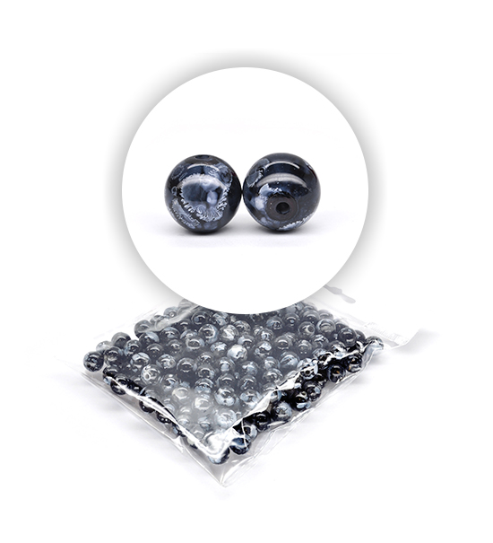 Perle marmorizzate (50 g) ø 10 mm - Nero