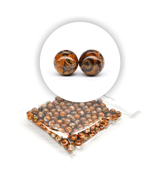 Perle marmorizzate (50 g) ø 10 mm - Arancio - Clicca l'immagine per chiudere