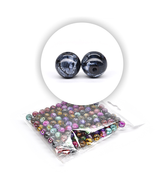 Perle marmorizzate (50 g) ø 10 mm - Multicolor - Clicca l'immagine per chiudere