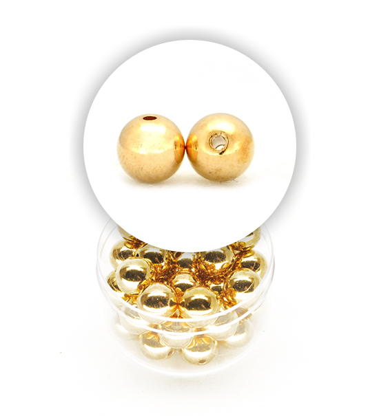 Perle tonde metalizzate (1 scatolina) 10 mm - Oro - Clicca l'immagine per chiudere
