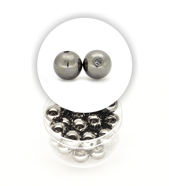 Perle tonde metalizzate (1 scatolina) 10 mm - Piombo - Clicca l'immagine per chiudere