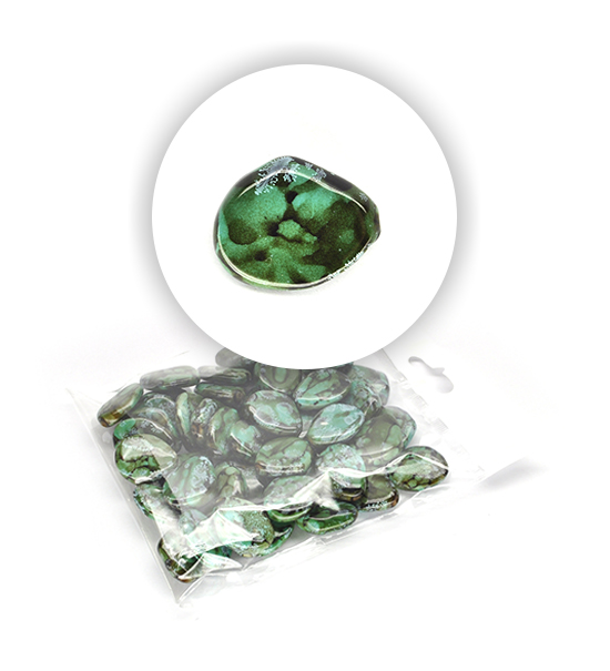 Perle "sasso" marmorizzate (50 g) 30x20 mm - Verde