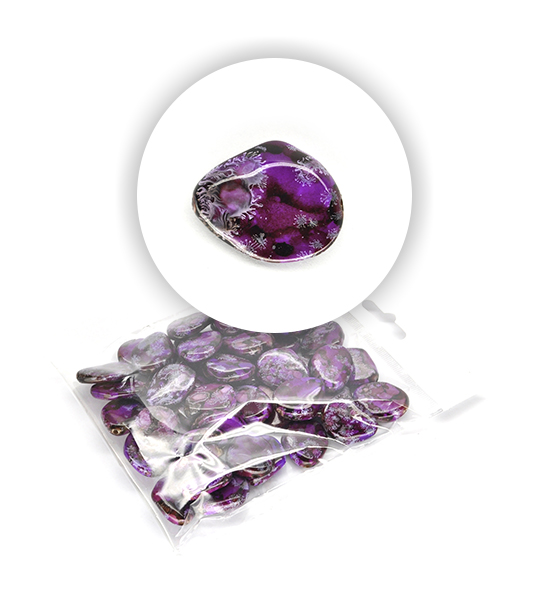 Perle "sasso" marmorizzate (50 g) 30x20 mm - Violetto - Clicca l'immagine per chiudere