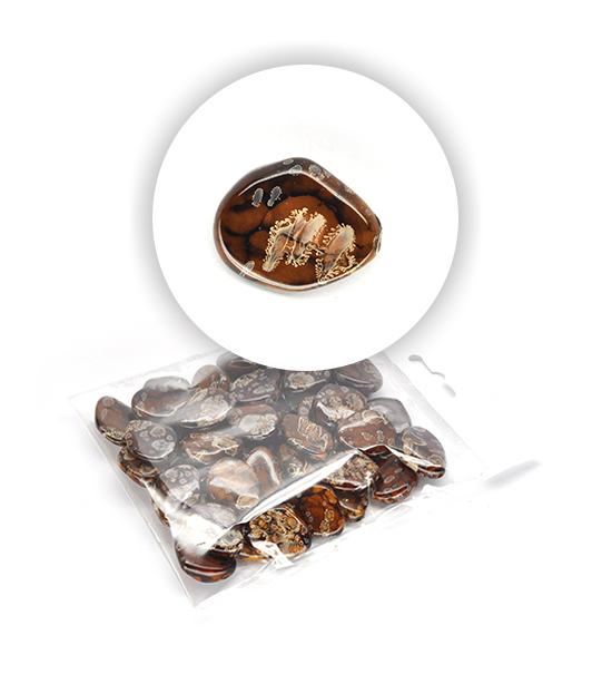 Perle "sasso" marmorizzate (50 g) 30x20 mm - Marrone