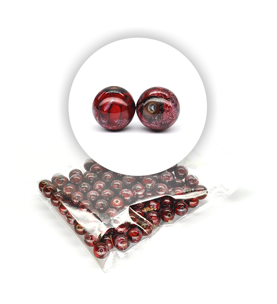 Perle marmorizzate (50 g) ø 12 mm - Rosso - Clicca l'immagine per chiudere