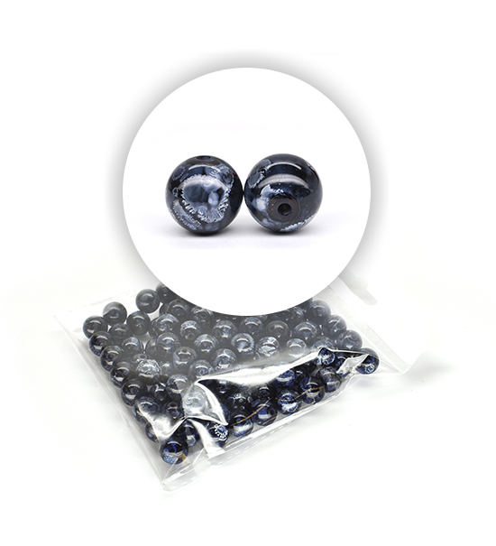 Perle marmorizzate (50 g) ø 12 mm - Nero - Clicca l'immagine per chiudere