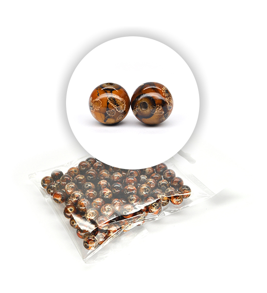 Perle marmorizzate (50 g) ø 12 mm - Arancio - Clicca l'immagine per chiudere