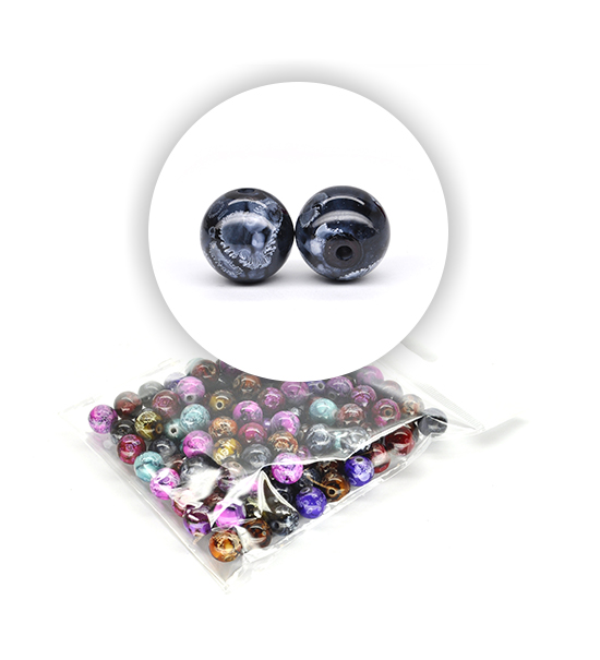Perle marmorizzate (50 g) ø 12 mm - Multicolor