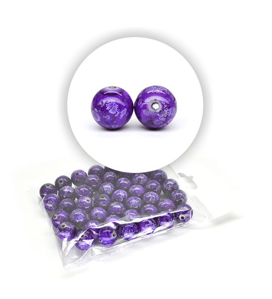 Perle marmorizzate (50 g) ø 16 mm - Viola - Clicca l'immagine per chiudere