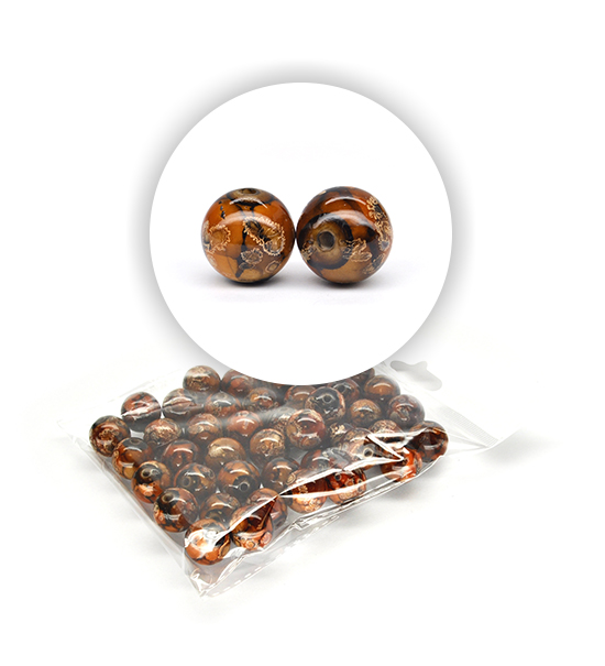 Perle marmorizzate (50 g) ø 16 mm - Arancio