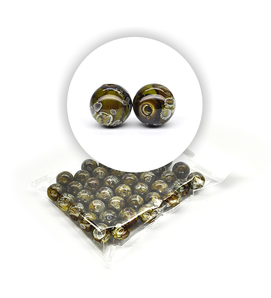 Perle marmorizzate (50 g) ø 16 mm - Verde oliva - Clicca l'immagine per chiudere