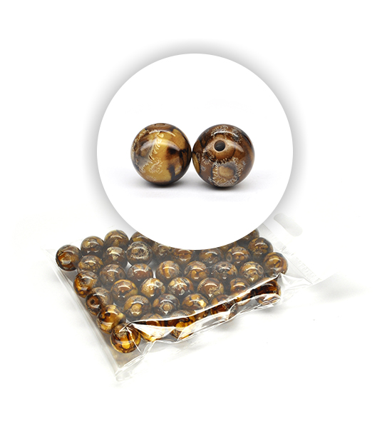 Perle marmorizzate (50 g) ø 16 mm - Giallo