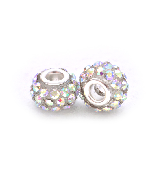 Perlas 36 diamantes de imitación (2 piezas) 10x12 mm - Plata ab