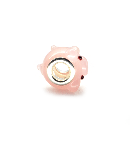 Perla ciambella animaletto (1 pz) 14x10 mm - Maialino