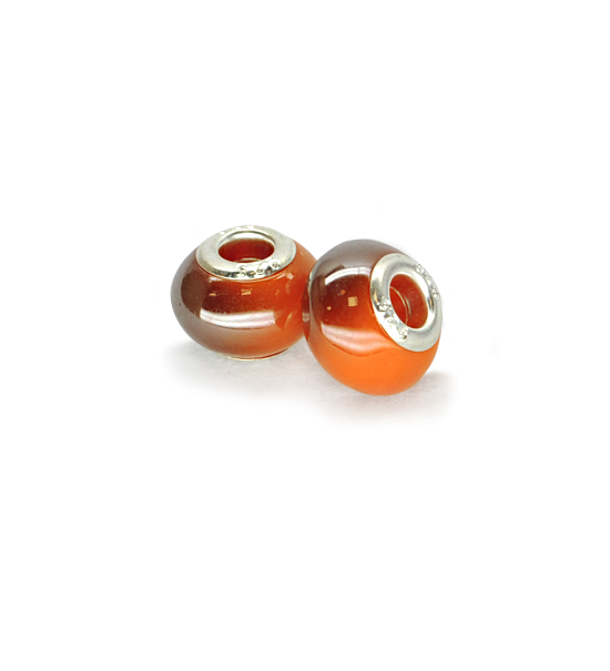 Perla ciambella pietra lucida (2 pezzi) 14x10 mm - Arancio - Clicca l'immagine per chiudere