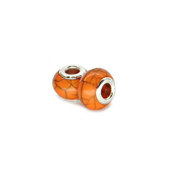 Perla ciambella roccia (2 pezzi) 14x10 mm - Arancio