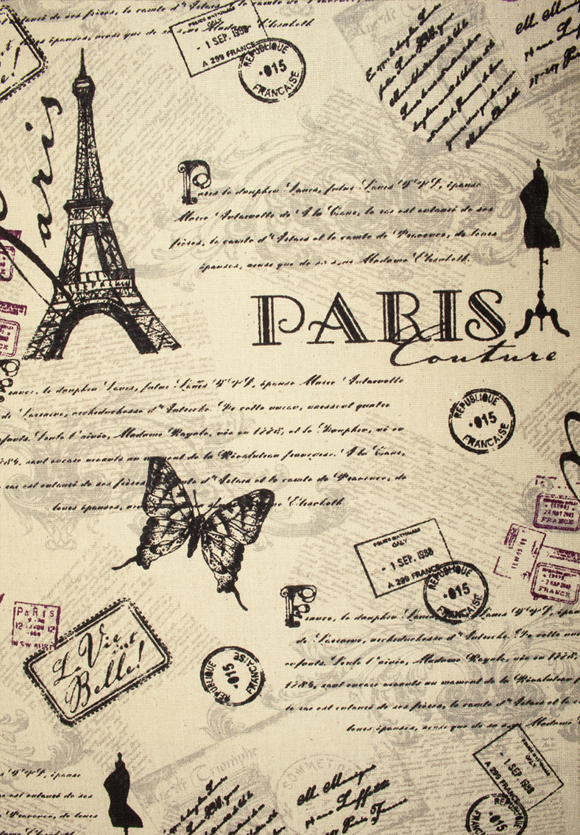 Tessuto (50cm x 4,5metri) - Fantasia "Parigi" - Clicca l'immagine per chiudere