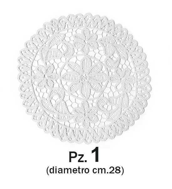 Centrino Cotone Rinascimento cm 28 - Bianco