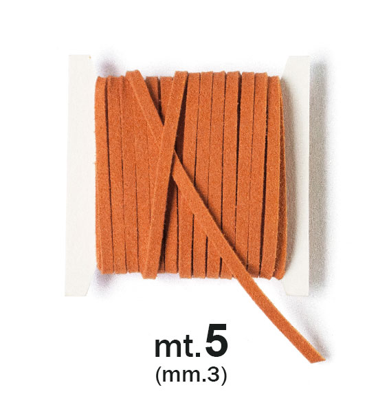 Fettuccia scamosciata mm. 3 (mt.5) - Ruggine