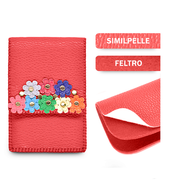Porta smartphone similpelle (Kit fai-da-te) - Rosso