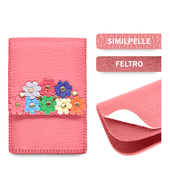 Porta smartphone similpelle (Kit fai-da-te) - Rosa