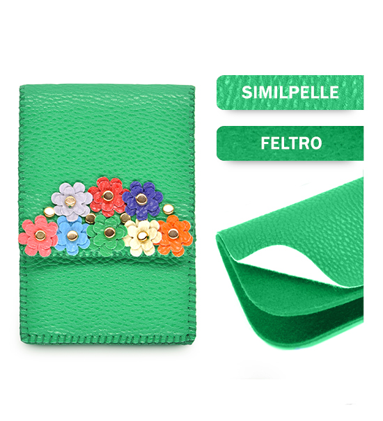 Porta smartphone similpelle (Kit fai-da-te) - Verde
